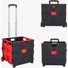 56L Large Folding Rolling Utility Shopping Cart, Black & Red/Green